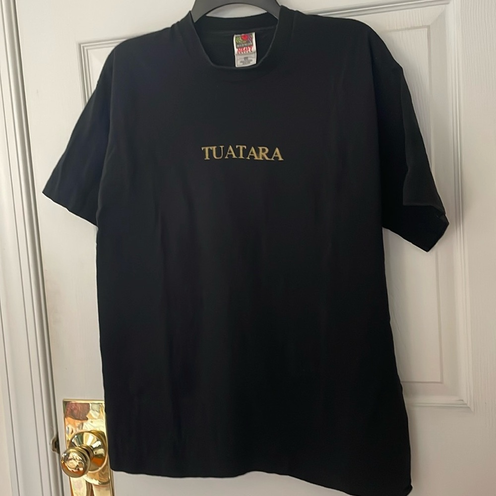 Tuatara lizard black gold screenprint tee 1997 band promo 4 Breaking the Ethers